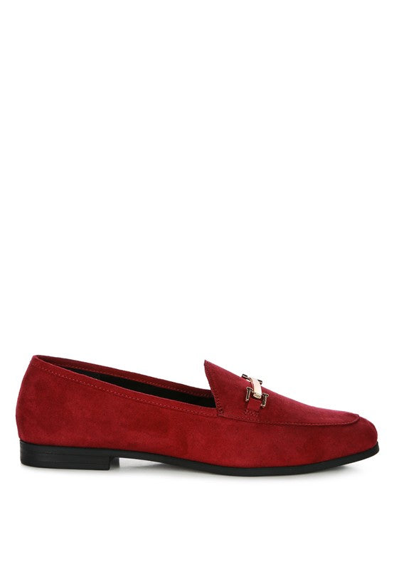 Zyara - Solid Faux Suede Loafers for women