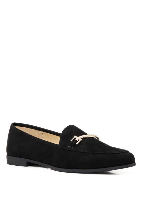 Zyara - Solid Faux Suede Loafers for women