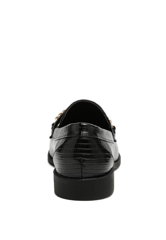 Vouze - Low Block Loafers for women Adorned With Golden Chain - Ashour Shoes