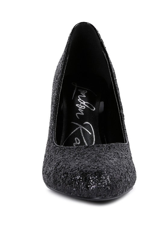 Sugar Plum - Glitter Conical Heel Pumps for women - Ashour Shoes