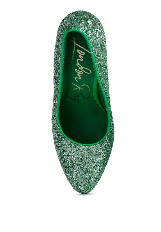 Sugar Plum - Glitter Conical Heel Pumps for women - Ashour Shoes