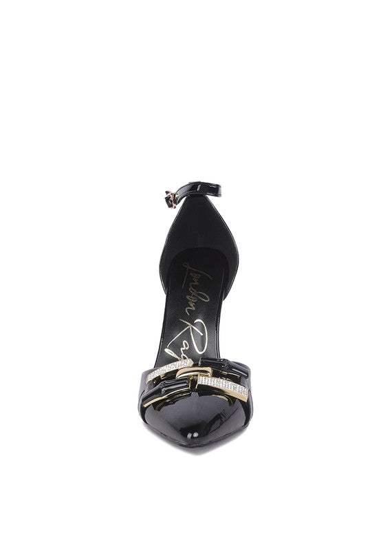 Mocktail - Diamante Buckle Patent Stilettos for women