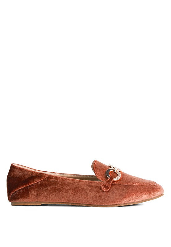 Kroki! - Metal Buckle Textured Leather Loafers For women