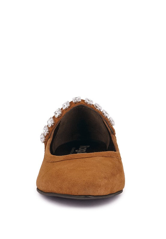 MaryJane - Fine Suede Ballet Flats For Women - Ashour Shoes