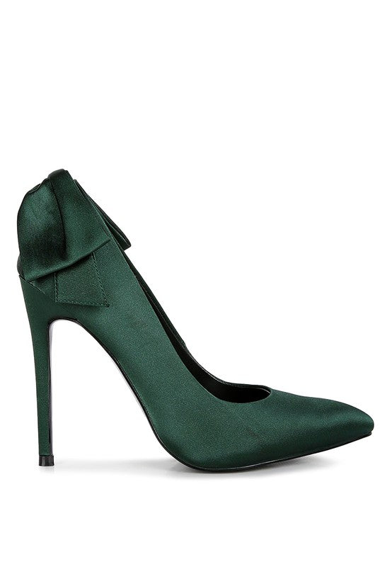 HORNET - Green Satin Stiletto Shoes For women - Ashour Shoes