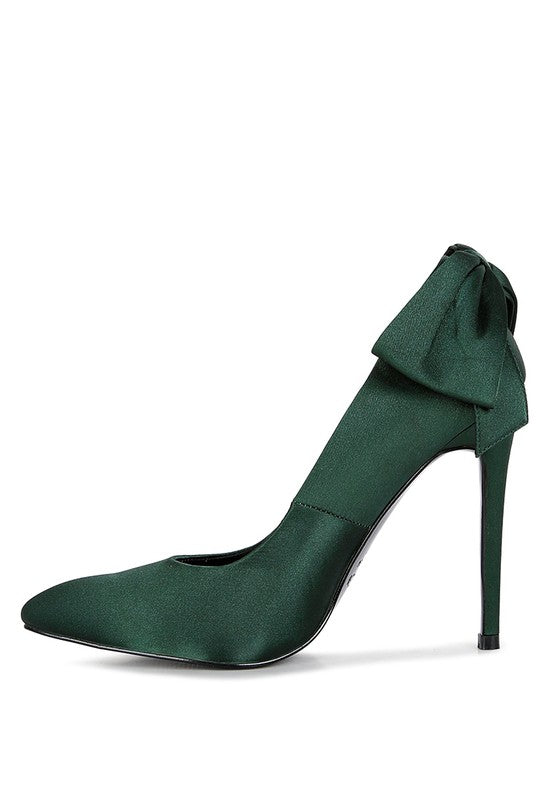 HORNET - Green Satin Stiletto Shoes For women - Ashour Shoes