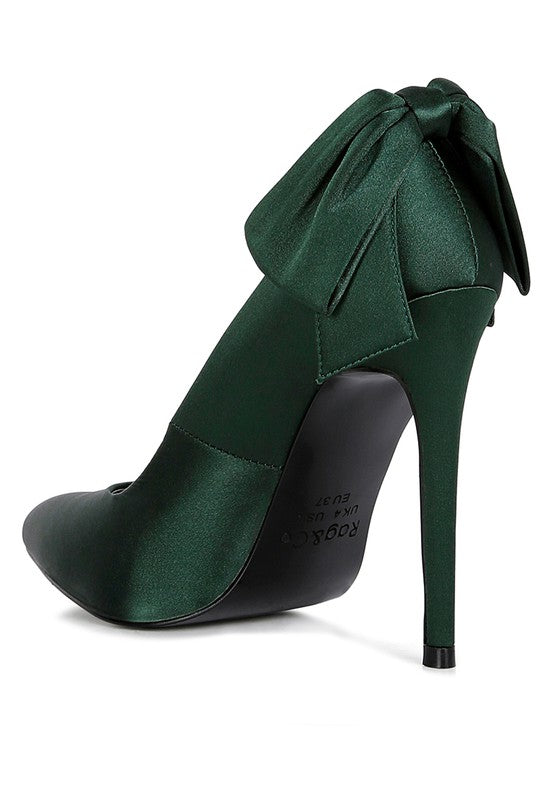 HORNET - Green Satin Stiletto Shoes For women