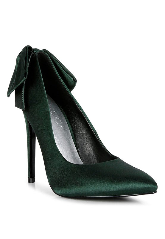 HORNET - Green Satin Stiletto Shoes For women - Ashour Shoes