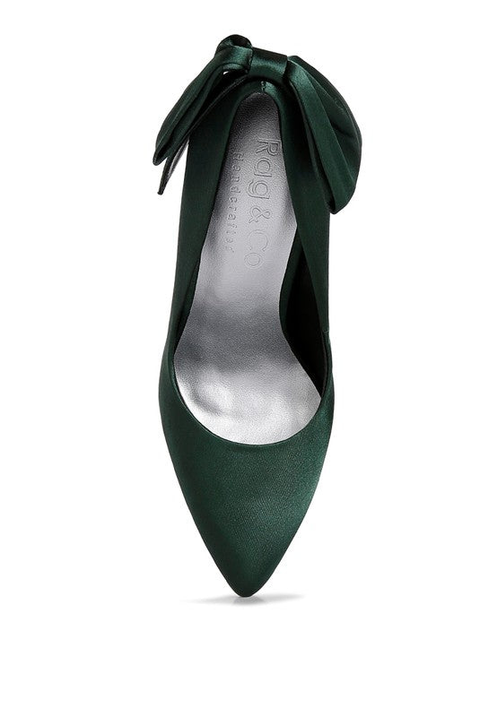 HORNET - Green Satin Stiletto Shoes For women