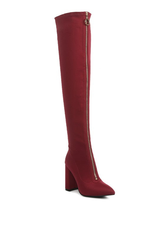 Ronettes Knee High Stretch Long Boots - Ashour Shoes