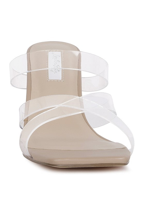 Ivy - Clear Spool Heeled Sandal For Women
