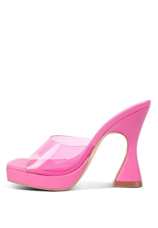 Skyhigh - Clear Strap Block Heel Sandals For women