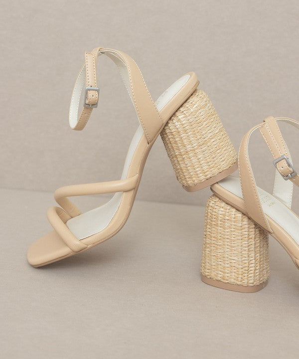 Ala - Strappy Raffia Heel Sandals for women
