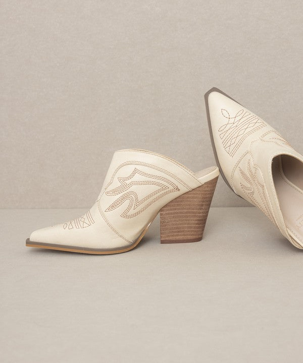 Chiavo - Western Inspired Heeled Mule For Women - Ashour Shoes