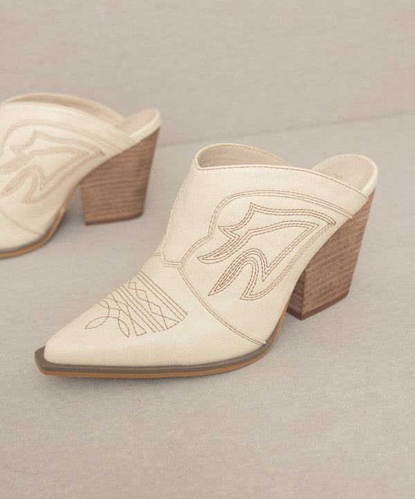 Chiavo - Western Inspired Heeled Mule For Women - Ashour Shoes