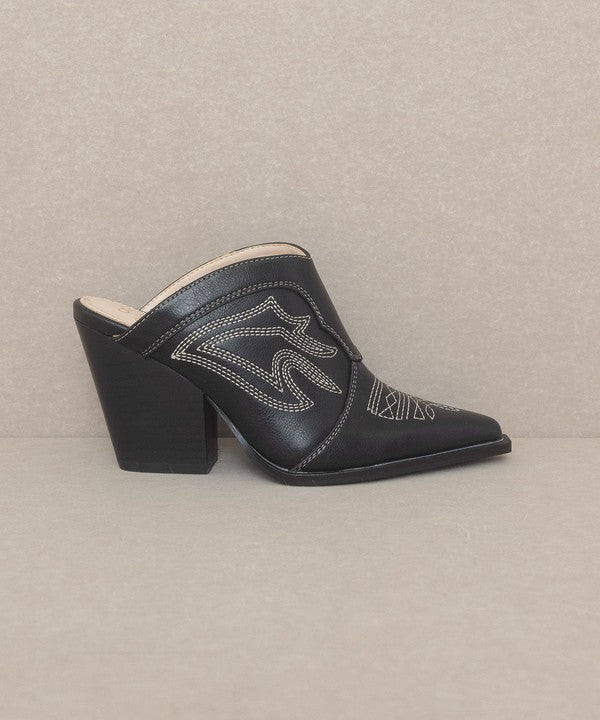 Chiavo - Western Inspired Heeled Mule For Women - Ashour Shoes