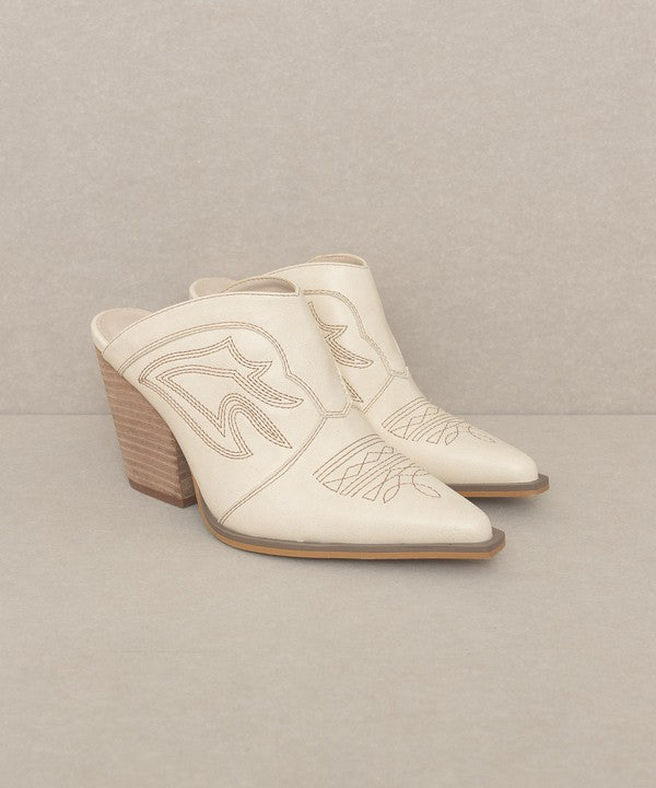 Chiavo - Western Inspired Heeled Mule For Women - Ashour Shoes