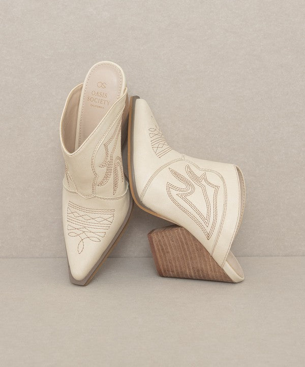 Chiavo - Western Inspired Heeled Mule For Women