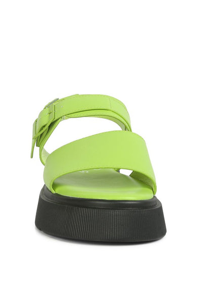 GLADEN - Pin Buckle Platform Wedge Sandals For Women