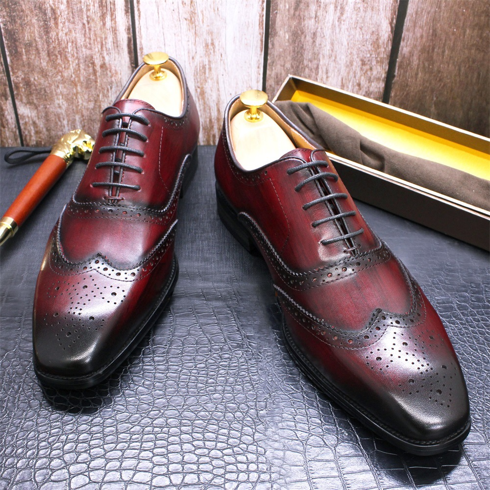 The Autentico - Classic Handmade Wingtip Oxford Leather Dress Shoes