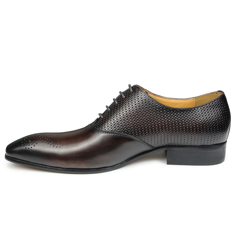 Aubino 2 - Luxury Men's single strap Cap Toe Oxford Shoes (2 patterns design) - Ashour Shoes