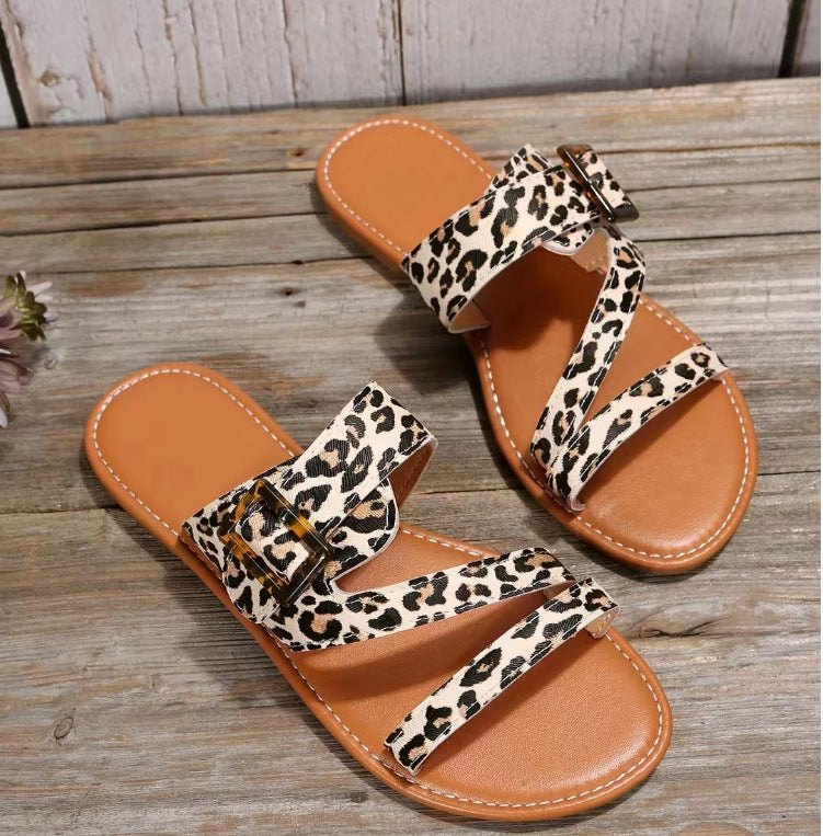 The Cubito - Leopard Print Sandals For Women - Ashour Shoes