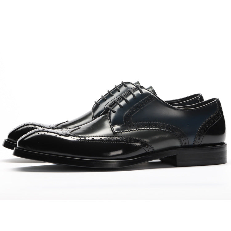 Ashour's Angelo - Leather Derby Wingtip Dress Shoes