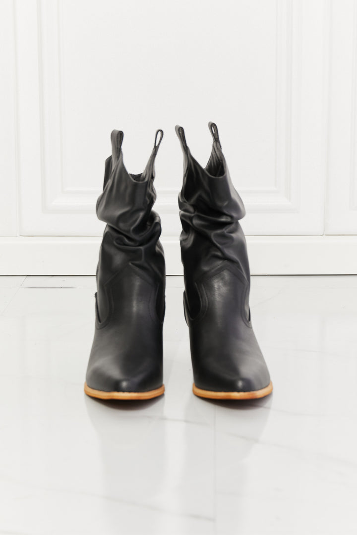 Texas Scrunch - Cowboy Boots in Black For Women - Ashour Shoes