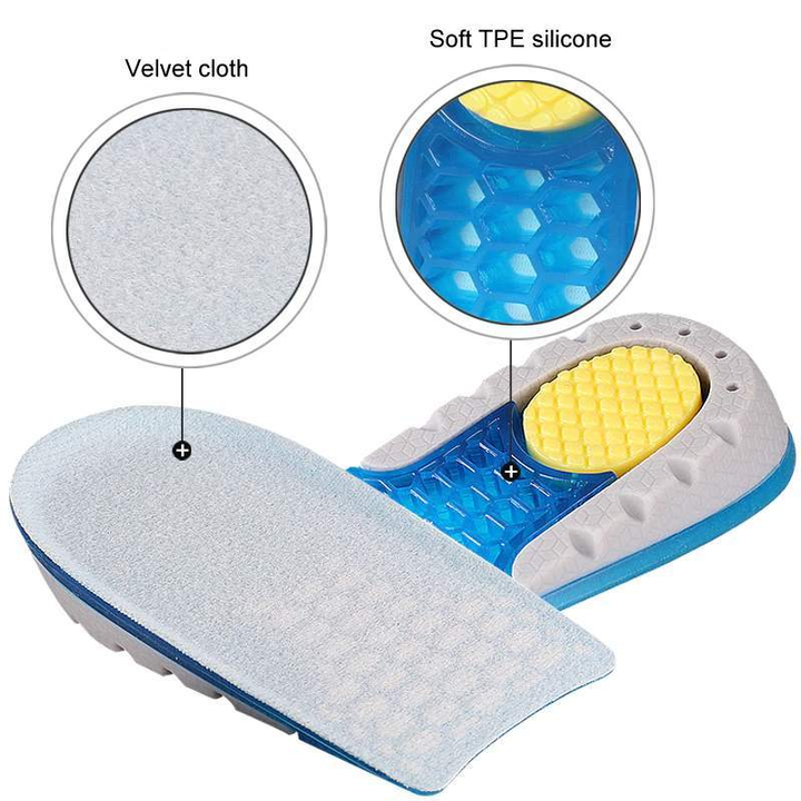 Honeycomb cushioned Invisible Heightening Insole - Compact Height inserts