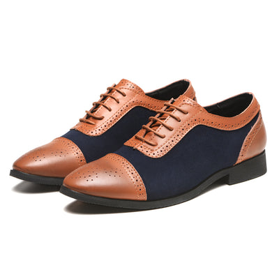 Hybrid Blue - Oxford Leather Dress Shoes For Men
