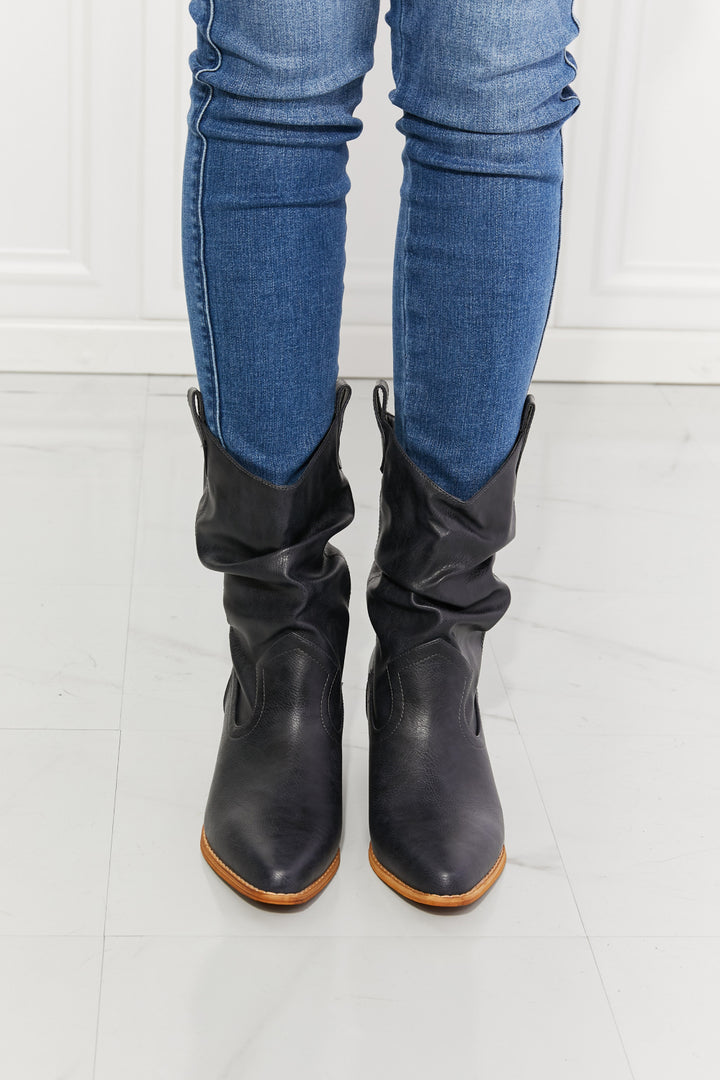 Texas Scrunch - Cowboy Boots in Navy For women - Ashour Shoes