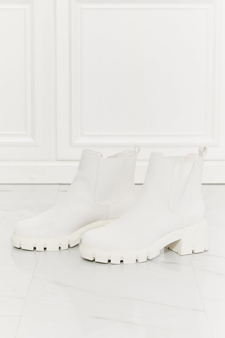 Work For It - Matte Lug Sole Chelsea Boots in White - Ashour Shoes