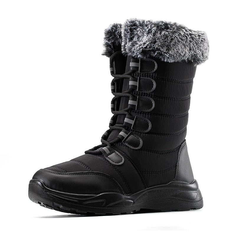 Lace Up Unisex Winter Snow Boots - Wool Boots - Ashour Shoes