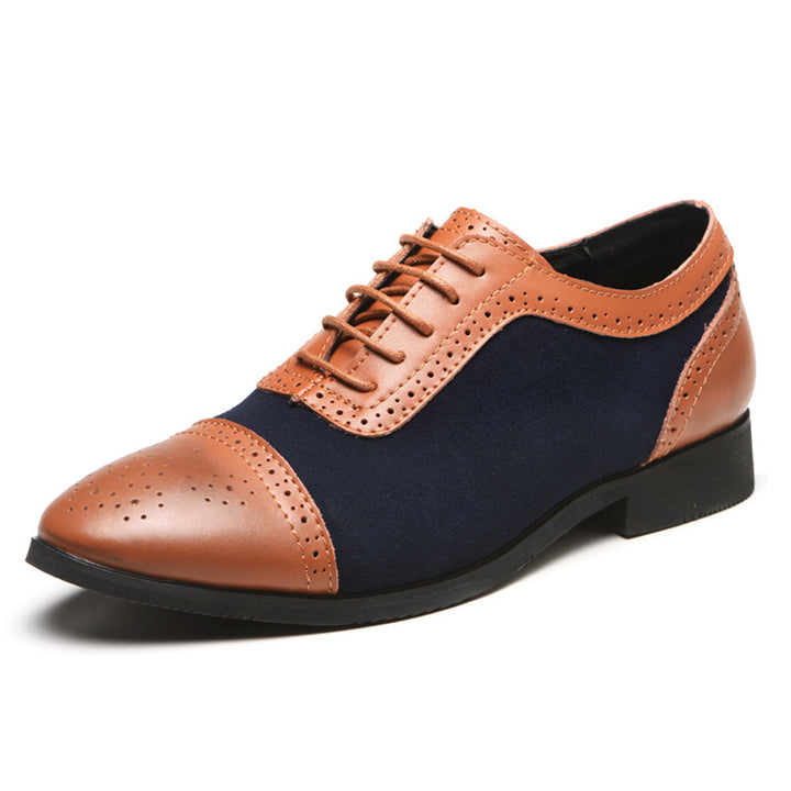 Hybrid Blue - Oxford Leather Dress Shoes For Men