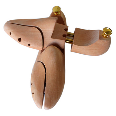 1 Pair Adjustable Cedar Shoe Tree made of Springs & Solid Wood