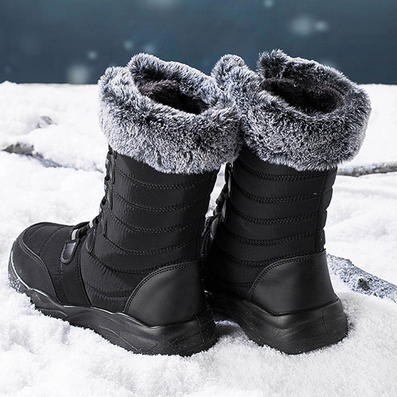 Lace Up Unisex Winter Snow Boots - Wool Boots - Ashour Shoes