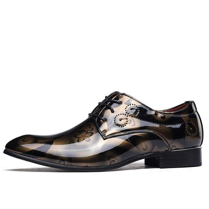 Mauro Arese Shiny leather lace-up men's leather fashion dress shoes - Ashour Shoes