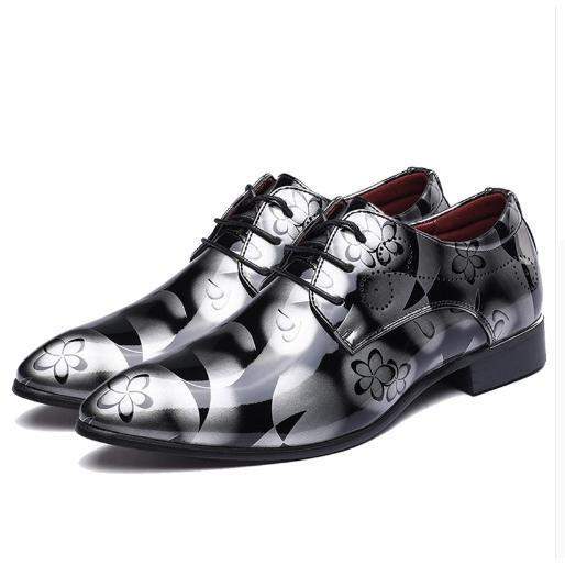 Mauro Arese Shiny leather lace-up men's leather fashion dress shoes - Ashour Shoes