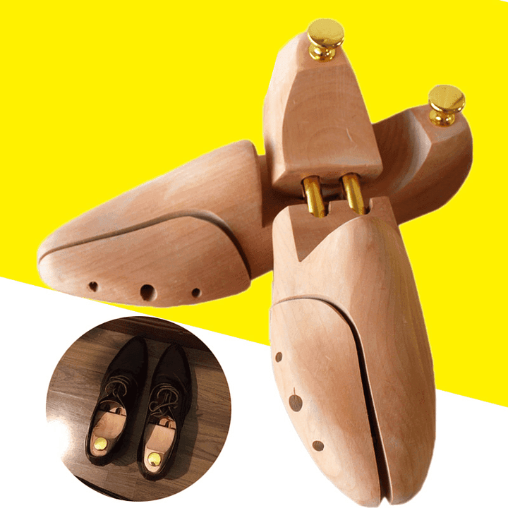 1 Pair Adjustable Cedar Shoe Tree made of Springs & Solid Wood - Ashour Shoes