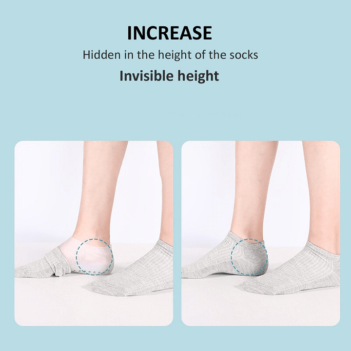 The Original Invisible Height Increase Insoles - Socks like height inserts. (1-2 inches)