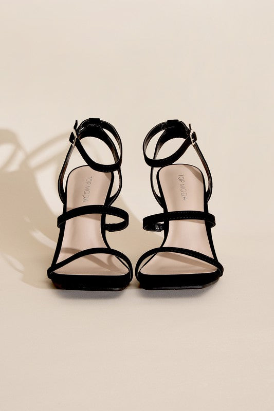 DEVIN - ANKLE STRAP Elegant Heel Black Sandals For Women - Ashour Shoes