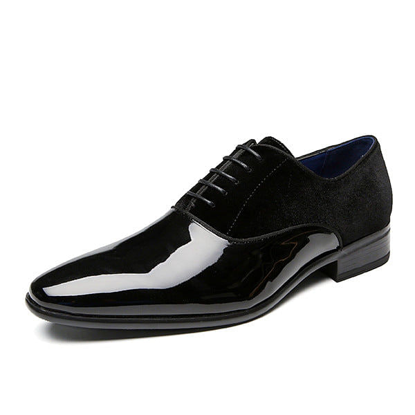 Deep Blue - Men's veganLeather Dress Shoes (Twin Tone Blue & Black) - Ashour Shoes