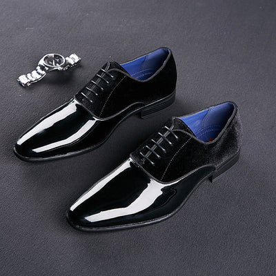 Deep Blue - Men's Formal Business Leather Dress Shoes (Twin Tone Blue & Black)