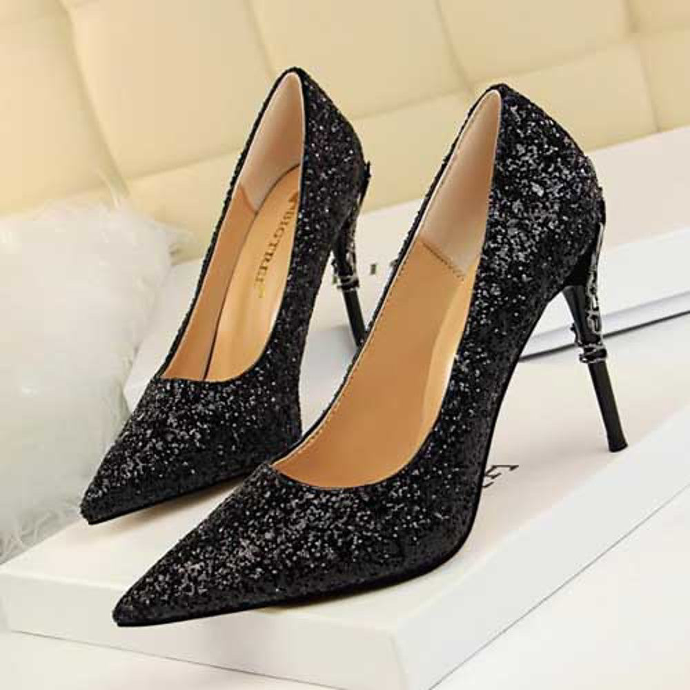 Faux Leather Women's Wedding Shoes - Stiletto Heel Closed Toe