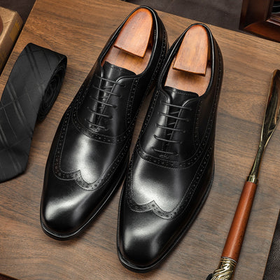 The Attire 101 - Men's Business Suits Oxford Brogue Shoes