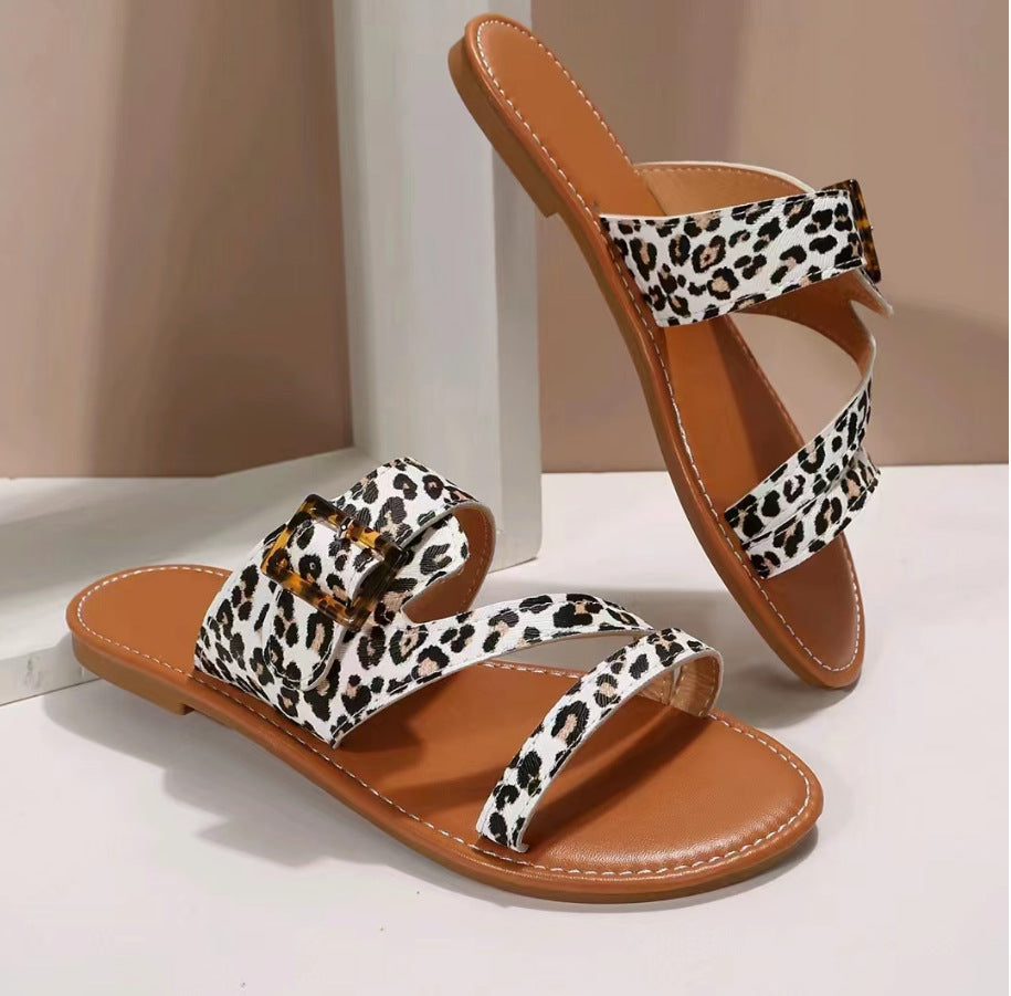 The Cubito - Leopard Print Sandals For Women - Ashour Shoes