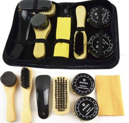 Premium Shoes Cleaning - Shoes Polishing Care Kit (8 Pieces) - Ashour Shoes