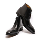 The Fazona - Classic Brogue Leather Boots For Men - Ashour Shoes