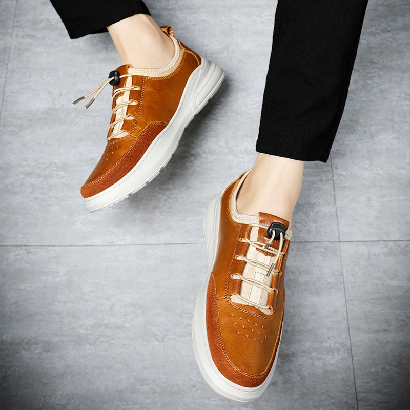 The Lombardo - Genuine Leather Casual Sneakers For Men - Ashour Shoes