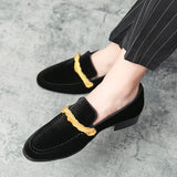 The WEH - Ribbon Decorated Suede Leather Loafers For Men - Ashour Shoes